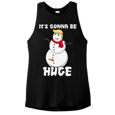 It's Gonna Be Huge Trump Christmas Snowman Ladies PosiCharge Tri-Blend Wicking Tank