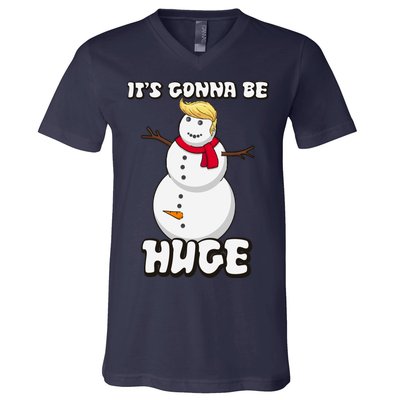 It's Gonna Be Huge Trump Christmas Snowman V-Neck T-Shirt