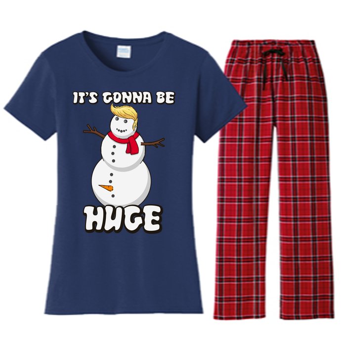 It's Gonna Be Huge Trump Christmas Snowman Women's Flannel Pajama Set