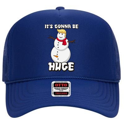 It's Gonna Be Huge Trump Christmas Snowman High Crown Mesh Back Trucker Hat