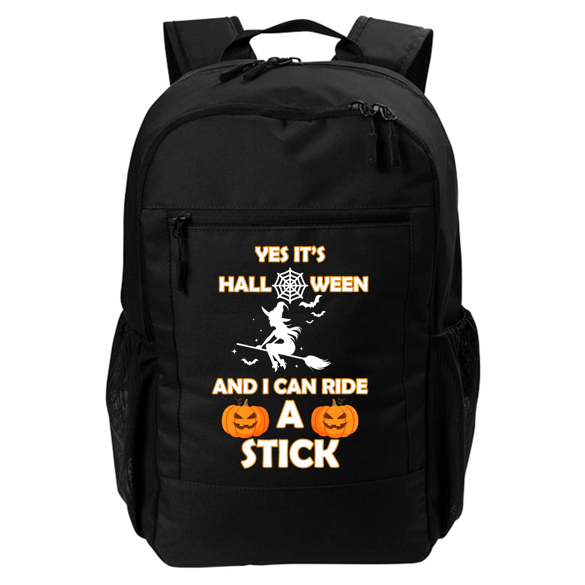 Its Halloween & I Can Ride a Stick Witch Backpack