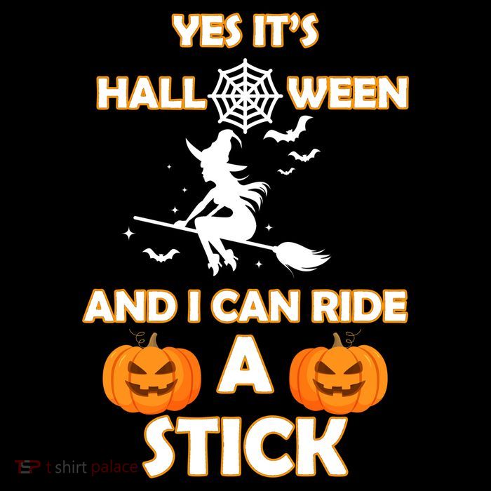 Its Halloween & I Can Ride a Stick Witch Button