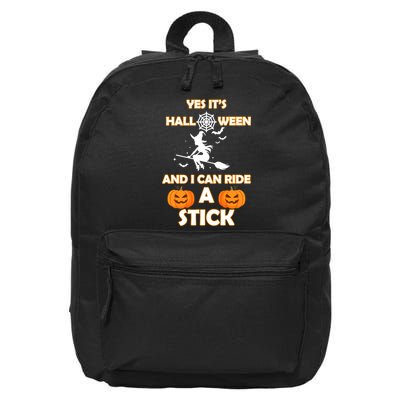 Its Halloween & I Can Ride a Stick Witch 16 in Basic Backpack