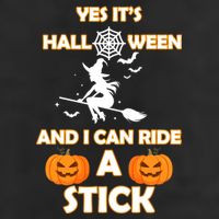 Its Halloween & I Can Ride a Stick Witch Golf Towel