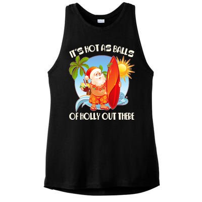 It's Hot As Balls Of Holly Out There Christmas In July Ladies PosiCharge Tri-Blend Wicking Tank