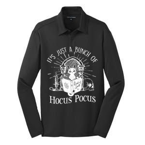 It's Just A Bunch Of Hocus Pocus Cat Halloween Silk Touch Performance Long Sleeve Polo