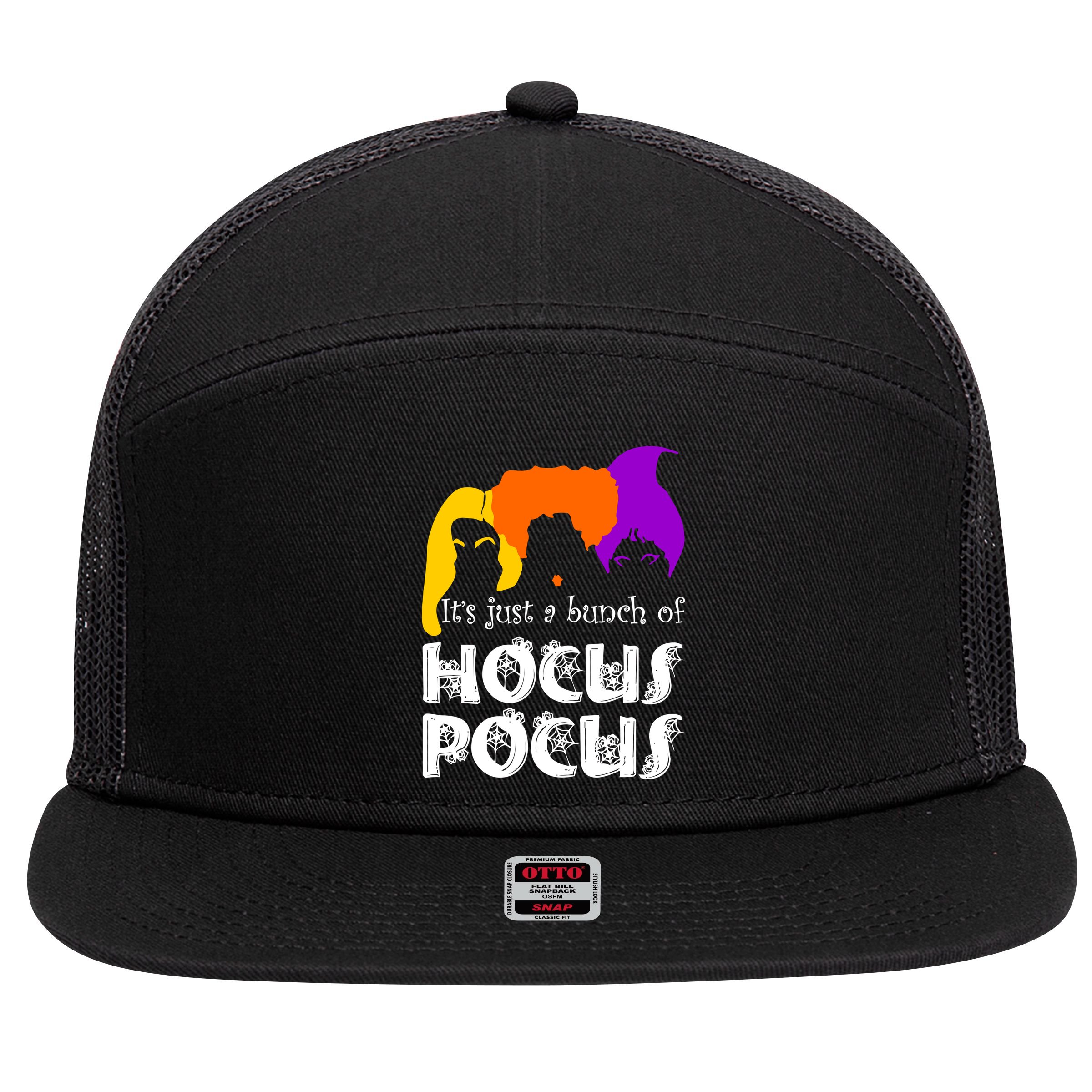 It's Just A Bunch of Hocus Pocus Halloween 7 Panel Mesh Trucker Snapback Hat