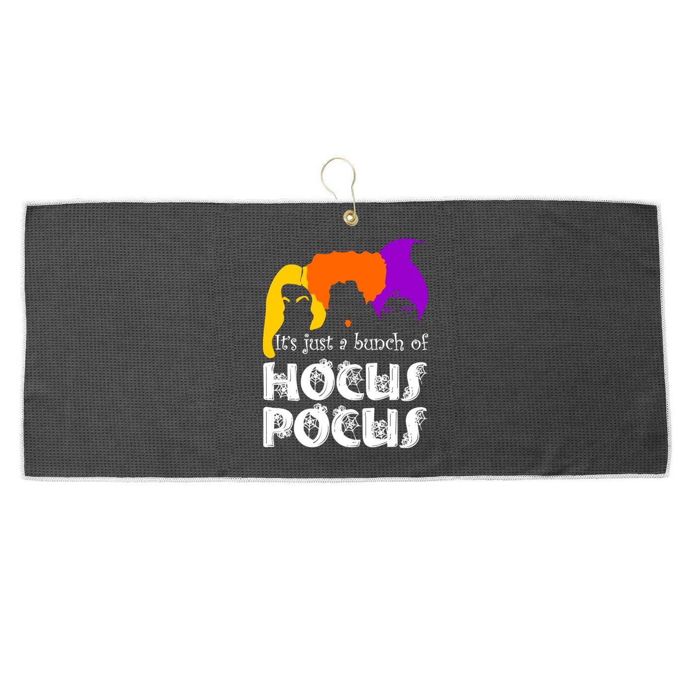 It's Just A Bunch of Hocus Pocus Halloween Large Microfiber Waffle Golf Towel