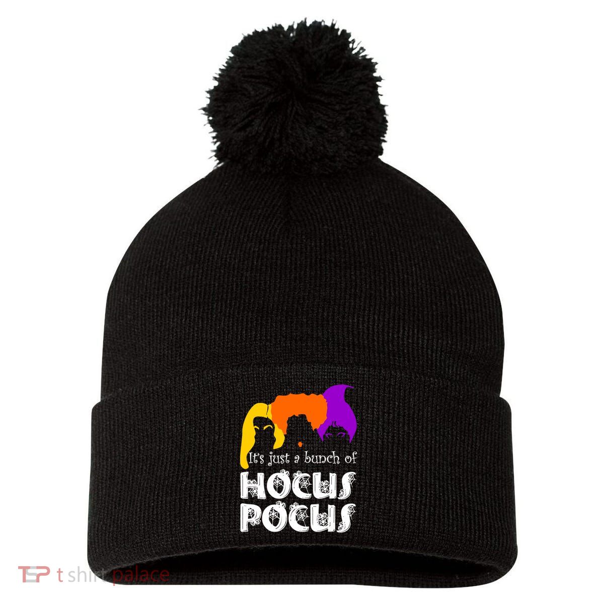 It's Just A Bunch of Hocus Pocus Halloween Pom Pom 12in Knit Beanie