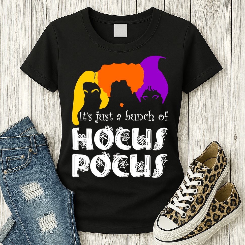 It's Just A Bunch of Hocus Pocus Halloween Womens T-Shirt