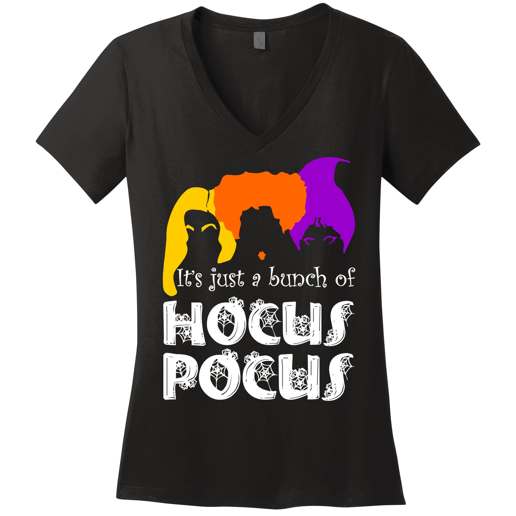 It's Just A Bunch of Hocus Pocus Halloween Women's V-Neck T-Shirt