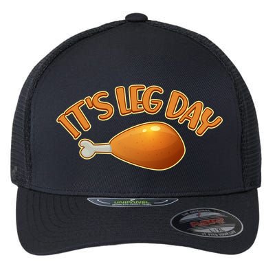 It's Leg Day Funny Thanksgiving Flexfit Unipanel Trucker Cap