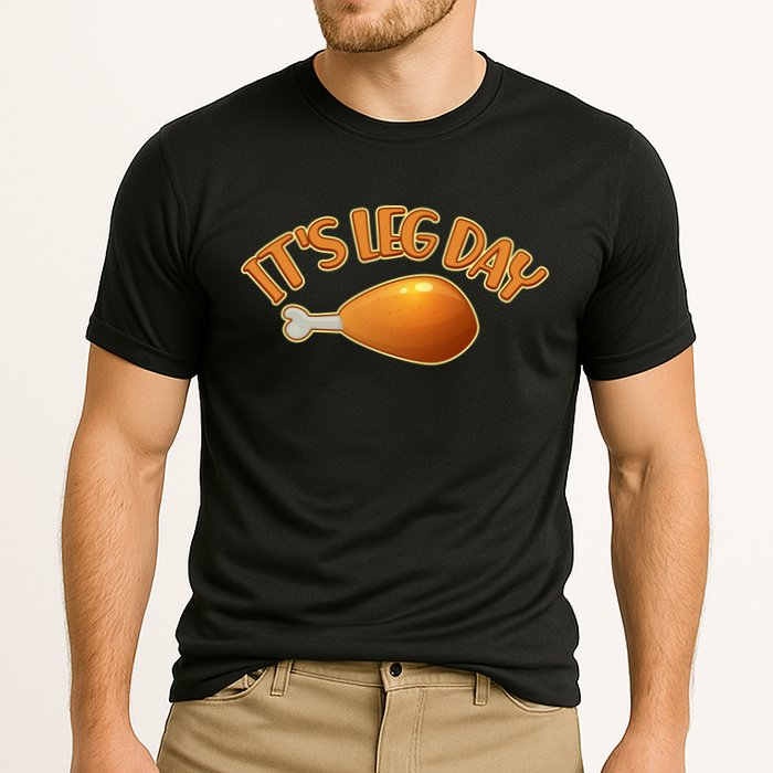 It's Leg Day Funny Thanksgiving Cooling Performance Crew T-Shirt