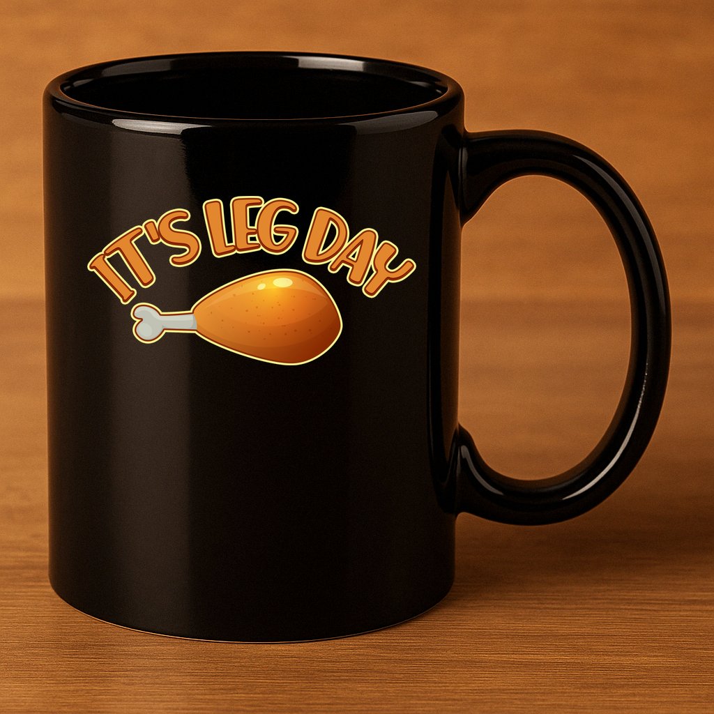 It's Leg Day Funny Thanksgiving 11oz C Handle Ceramic Mug