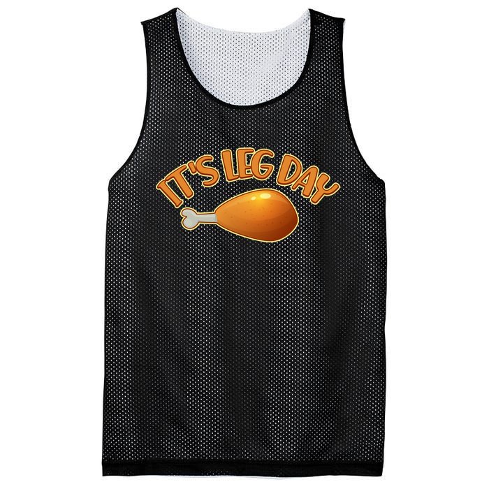 It's Leg Day Funny Thanksgiving Mesh Reversible Basketball Jersey Tank