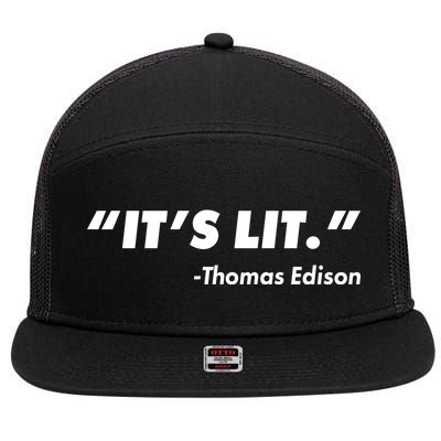 It's Lit Thomas Edison 7 Panel Mesh Trucker Snapback Hat