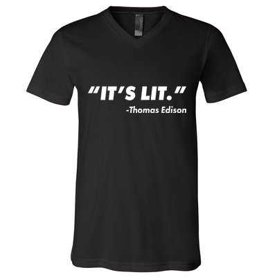 It's Lit Thomas Edison V-Neck T-Shirt