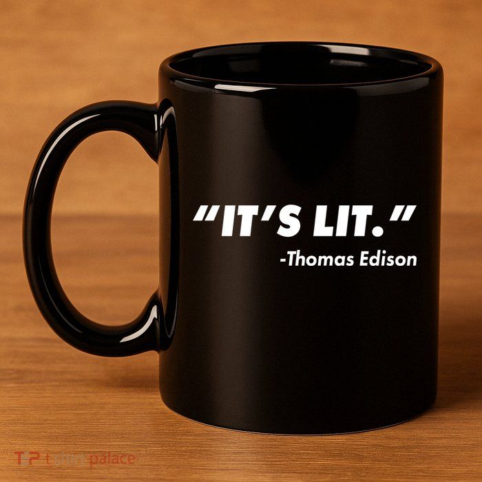 It's Lit Thomas Edison 11oz C Handle Ceramic Mug
