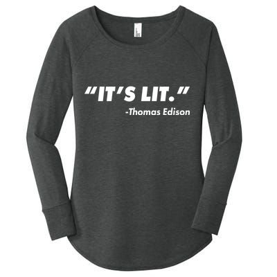 It's Lit Thomas Edison Women's Perfect Tri Tunic Long Sleeve Shirt