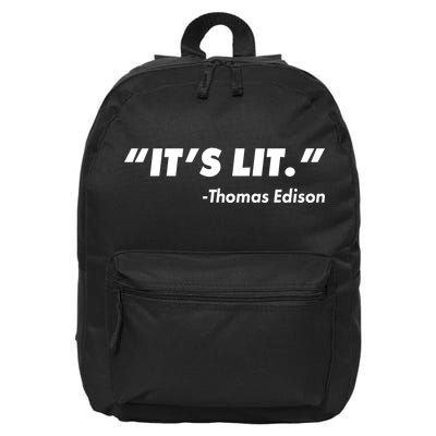 It's Lit Thomas Edison 16 in Basic Backpack