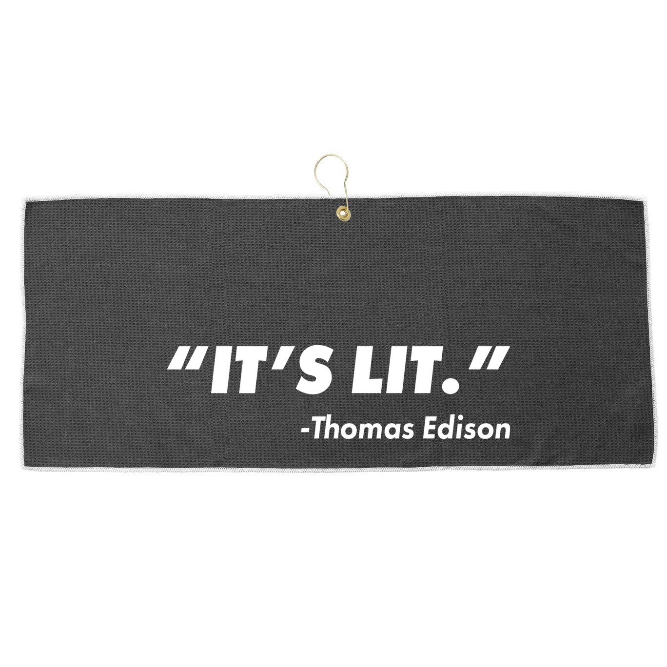 It's Lit Thomas Edison Large Microfiber Waffle Golf Towel