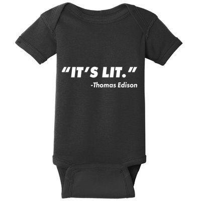 It's Lit Thomas Edison Baby Bodysuit