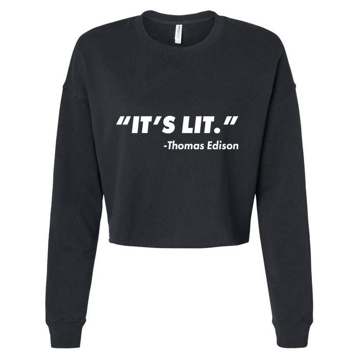 It's Lit Thomas Edison Cropped Pullover Crew