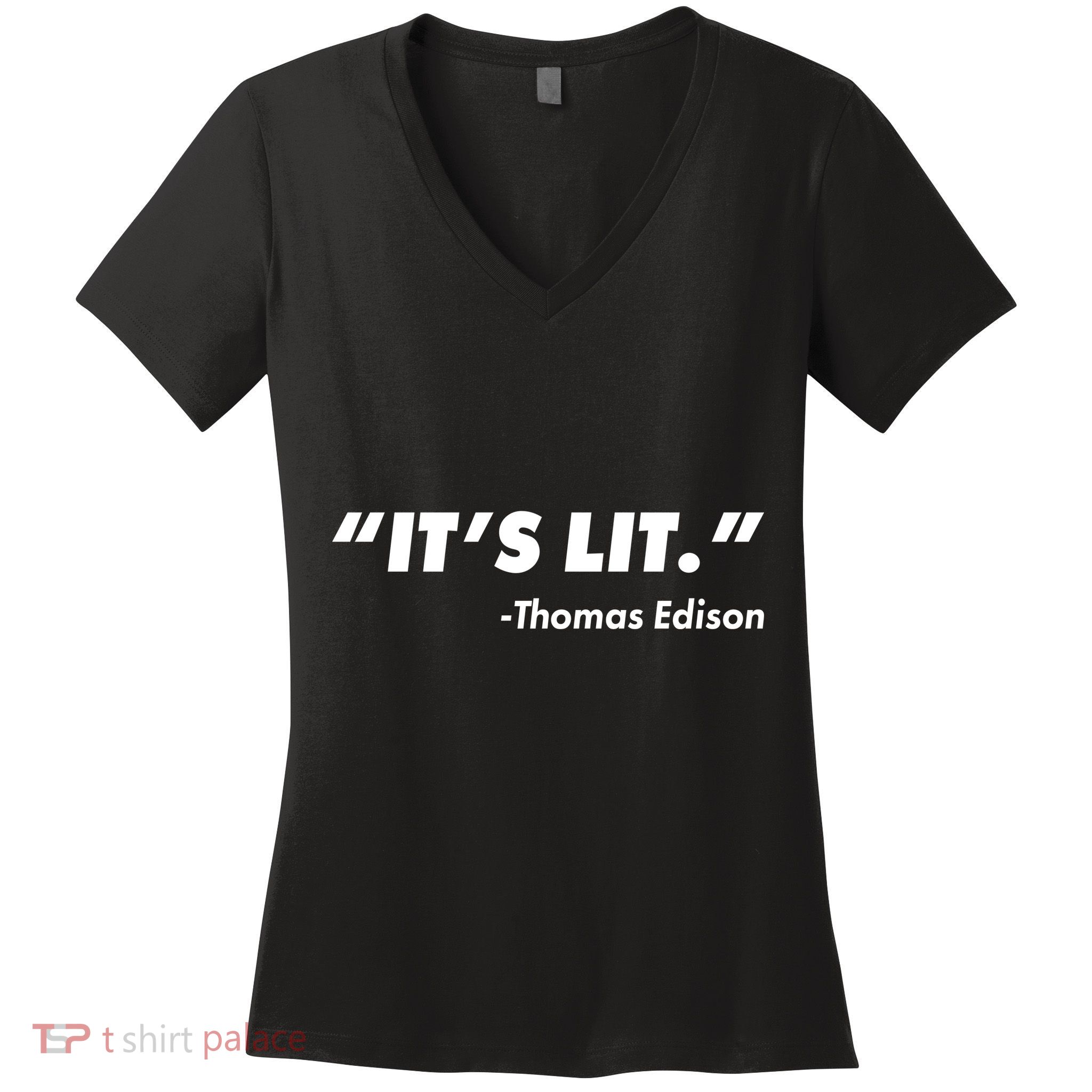 It's Lit Thomas Edison Women's V-Neck T-Shirt