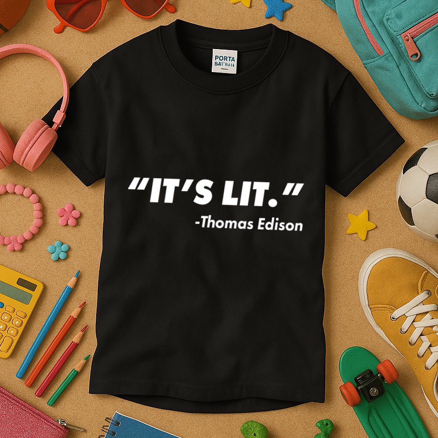 It's Lit Thomas Edison Kids T-Shirt