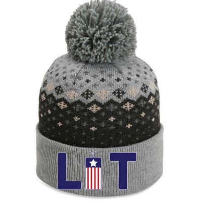 It's Lit USA 4th of July The Baniff Cuffed Pom Beanie