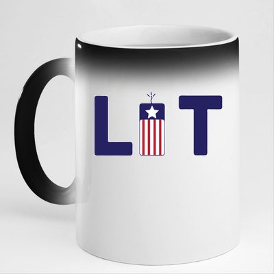 It's Lit USA 4th of July 11oz Black Color Changing Mug