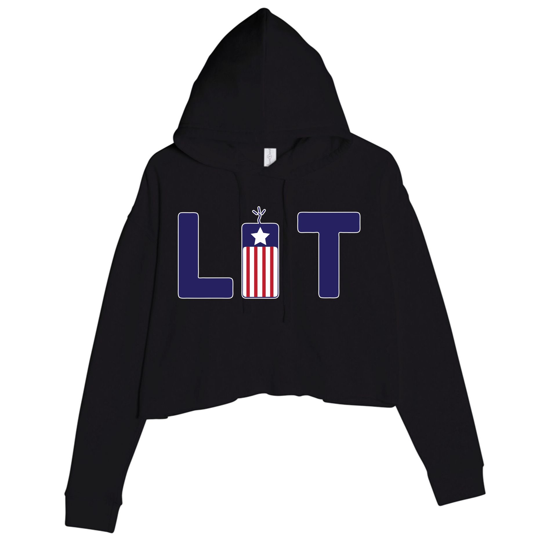 It's Lit USA 4th of July Crop Fleece Hoodie