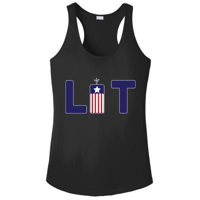 It's Lit USA 4th of July Ladies PosiCharge Competitor Racerback Tank