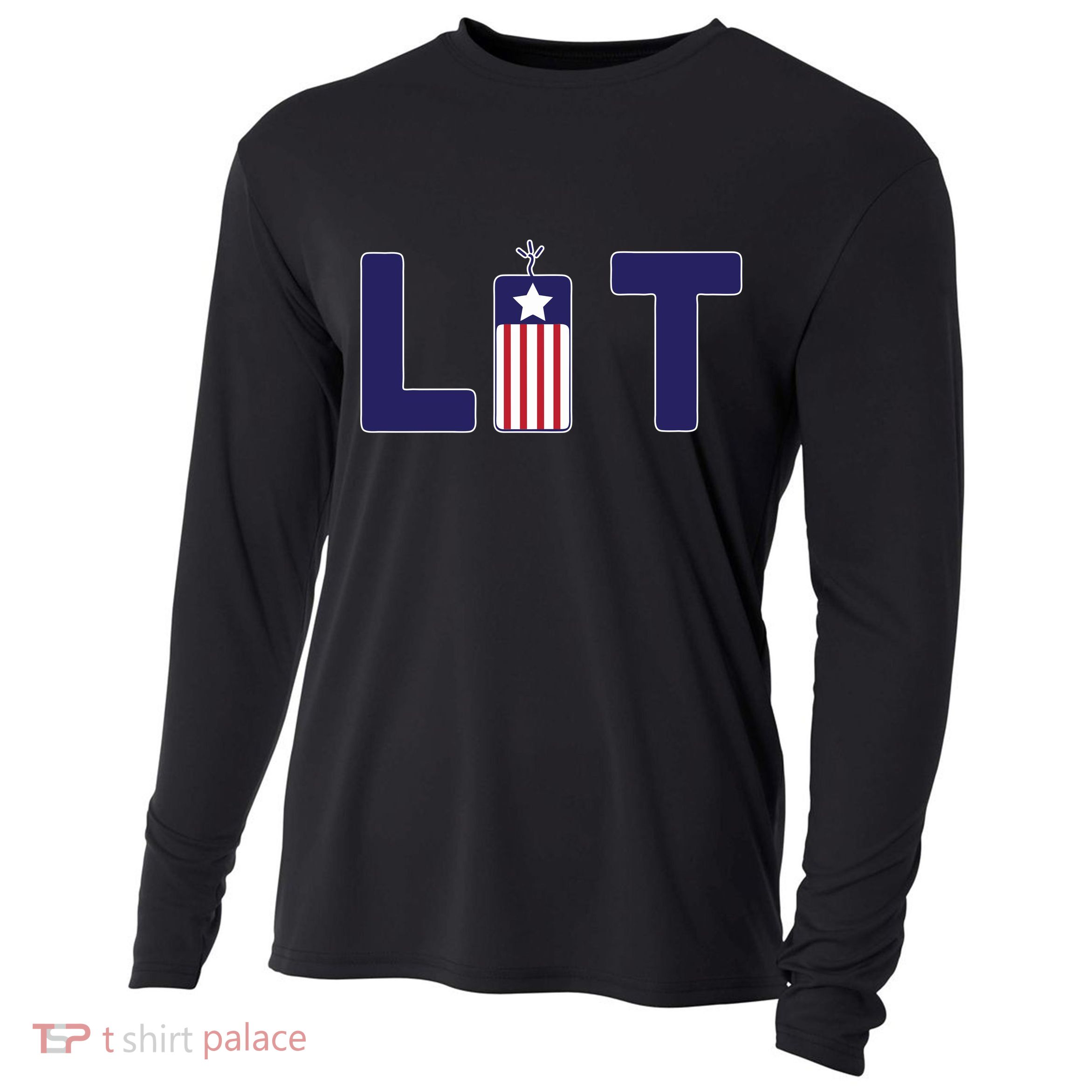 It's Lit USA 4th of July Cooling Performance Long Sleeve Crew