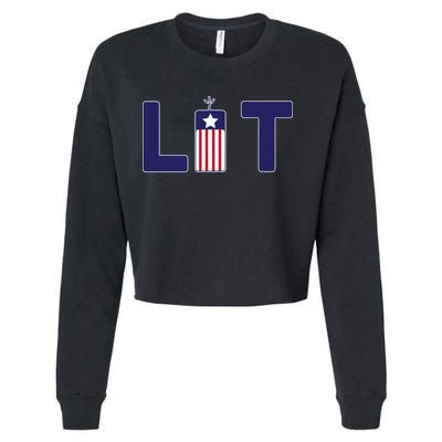 It's Lit USA 4th of July Cropped Pullover Crew