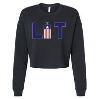 It's Lit USA 4th of July Cropped Pullover Crew