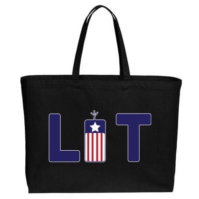 It's Lit USA 4th of July Cotton Canvas Jumbo Tote