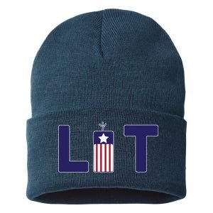 It's Lit USA 4th of July Sustainable Knit Beanie