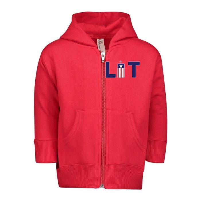 It's Lit USA 4th of July Toddler Zip Fleece Hoodie