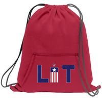 It's Lit USA 4th of July Sweatshirt Cinch Pack Bag