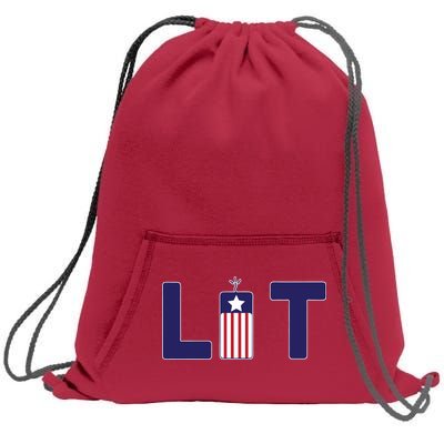 It's Lit USA 4th of July Sweatshirt Cinch Pack Bag