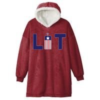 It's Lit USA 4th of July Hooded Wearable Blanket