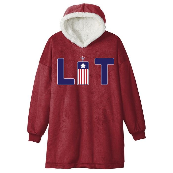 It's Lit USA 4th of July Hooded Wearable Blanket