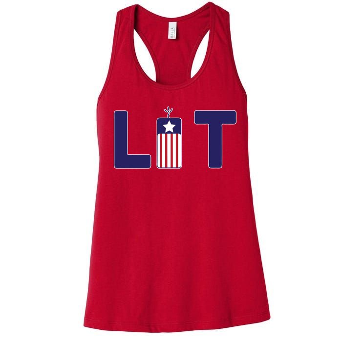 It's Lit USA 4th of July Women's Racerback Tank