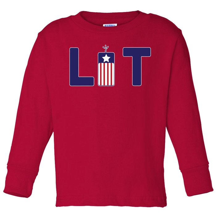 It's Lit USA 4th of July Toddler Long Sleeve Shirt