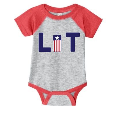 It's Lit USA 4th of July Infant Baby Jersey Bodysuit