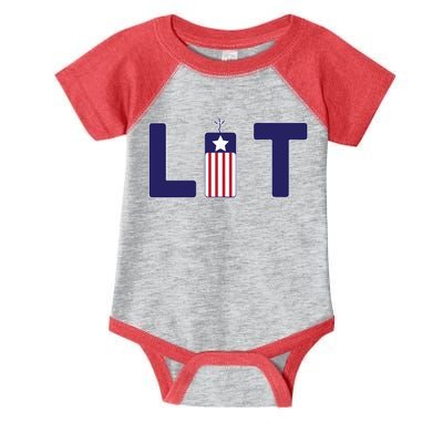 It's Lit USA 4th of July Infant Baby Jersey Bodysuit