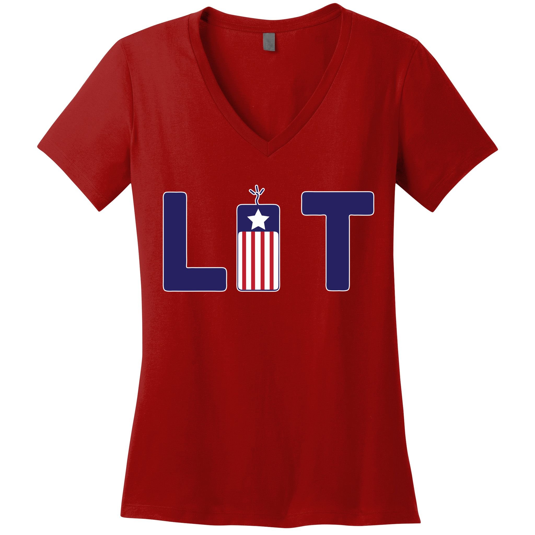 It's Lit USA 4th of July Women's V-Neck T-Shirt