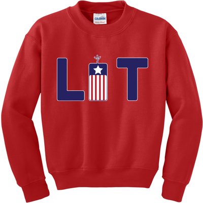 It's Lit USA 4th of July Kids Sweatshirt