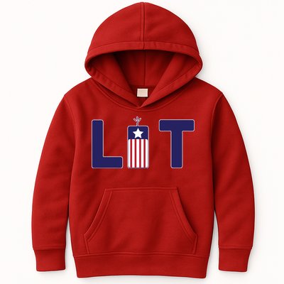 It's Lit USA 4th of July Kids Hoodie
